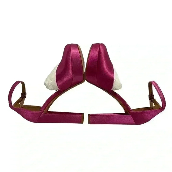 BCBGMaxAzria Cici Satin Platform Heel Pumps 7 Fuchsia Pink Barbiecore NWOB - Picture 8 of 12